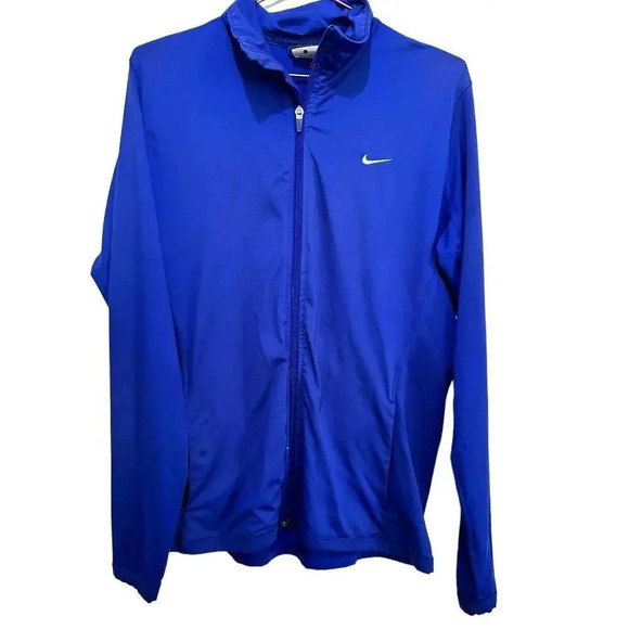 Nike Dri Fit Jacket Women's Size large Full Zip Activewear Running Blue purple - Picture 1 of 5